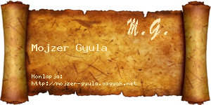 Mojzer Gyula névjegykártya